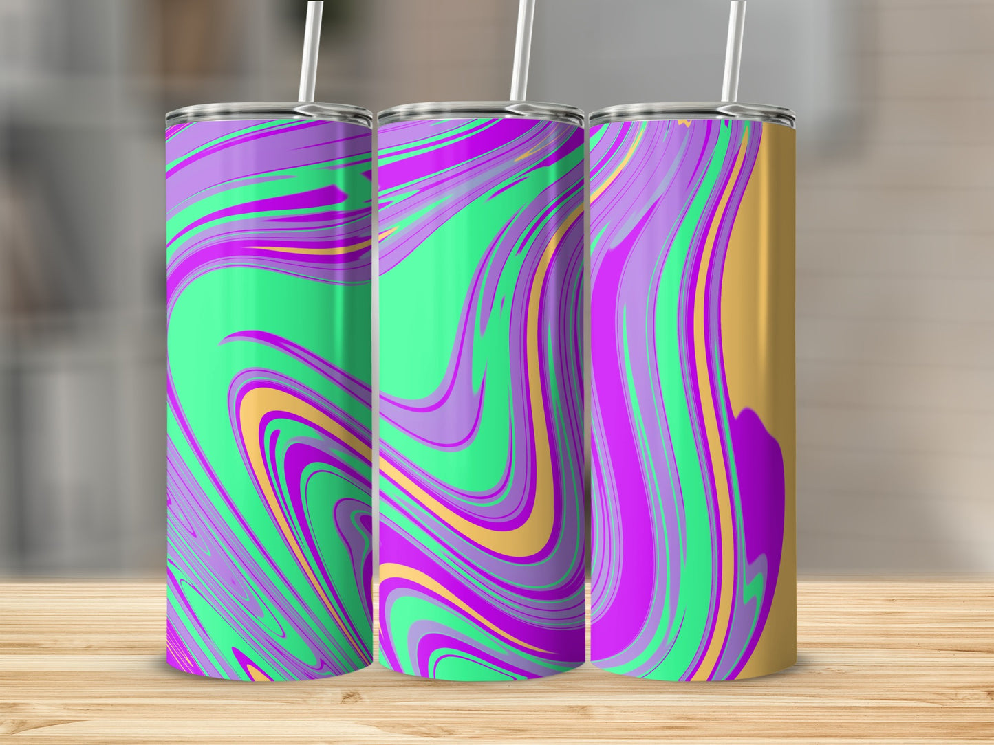 Colorful Abstract Swirl Design Tumbler Drinkware Product