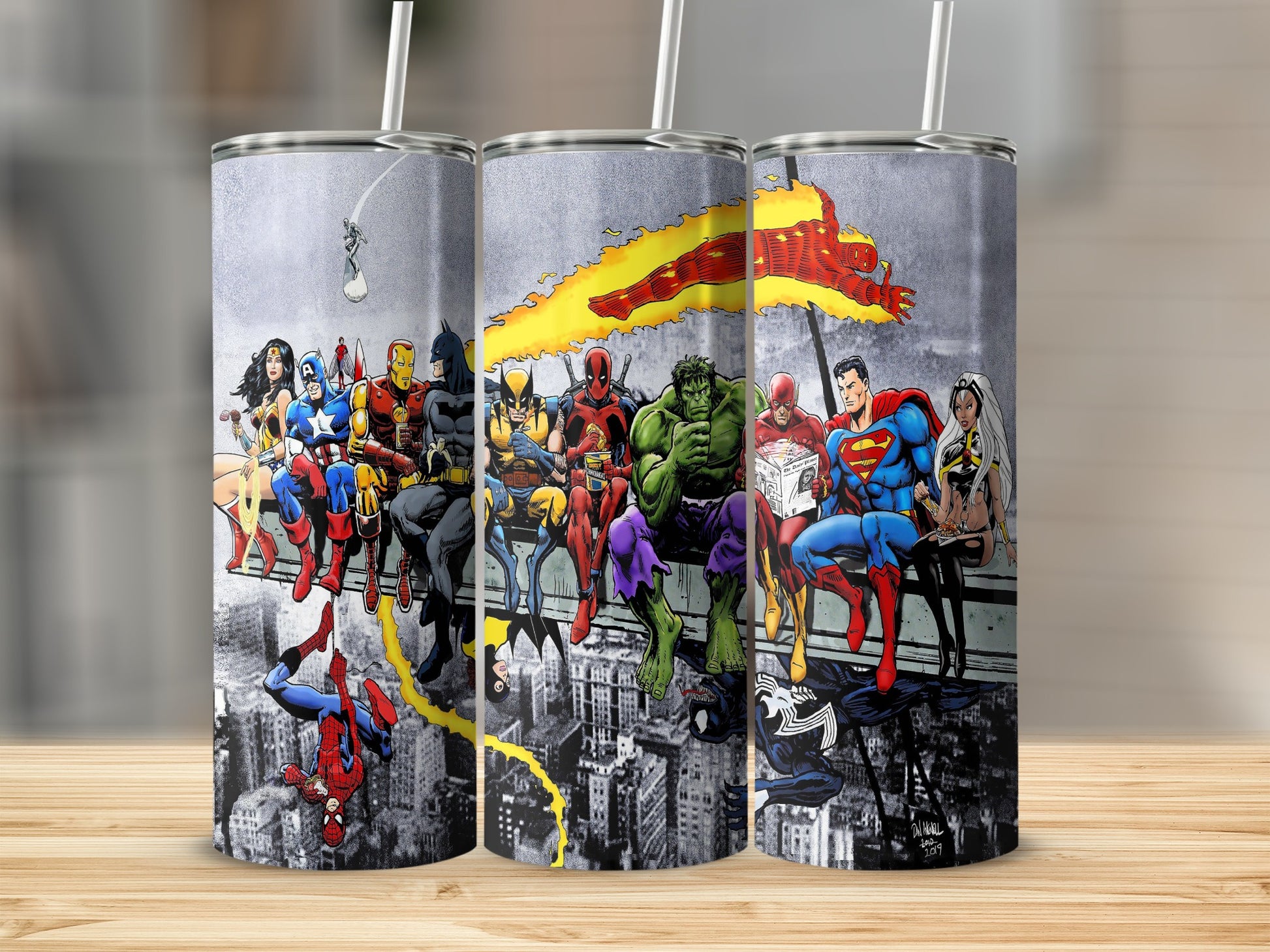 Superhero Gathering Building Beam City Tumbler product type