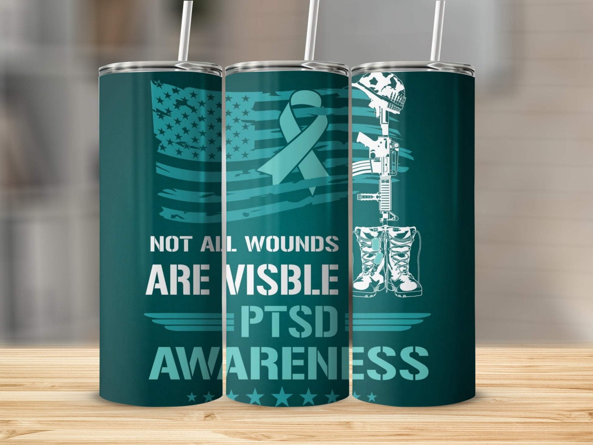 Not All Wounds Are Visible PTSD Awareness Tumbler