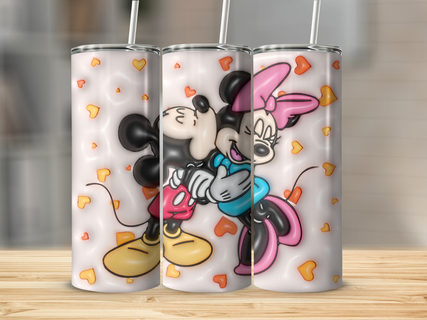 Cute Cartoon Couple Insulated Tumbler with Heart Design