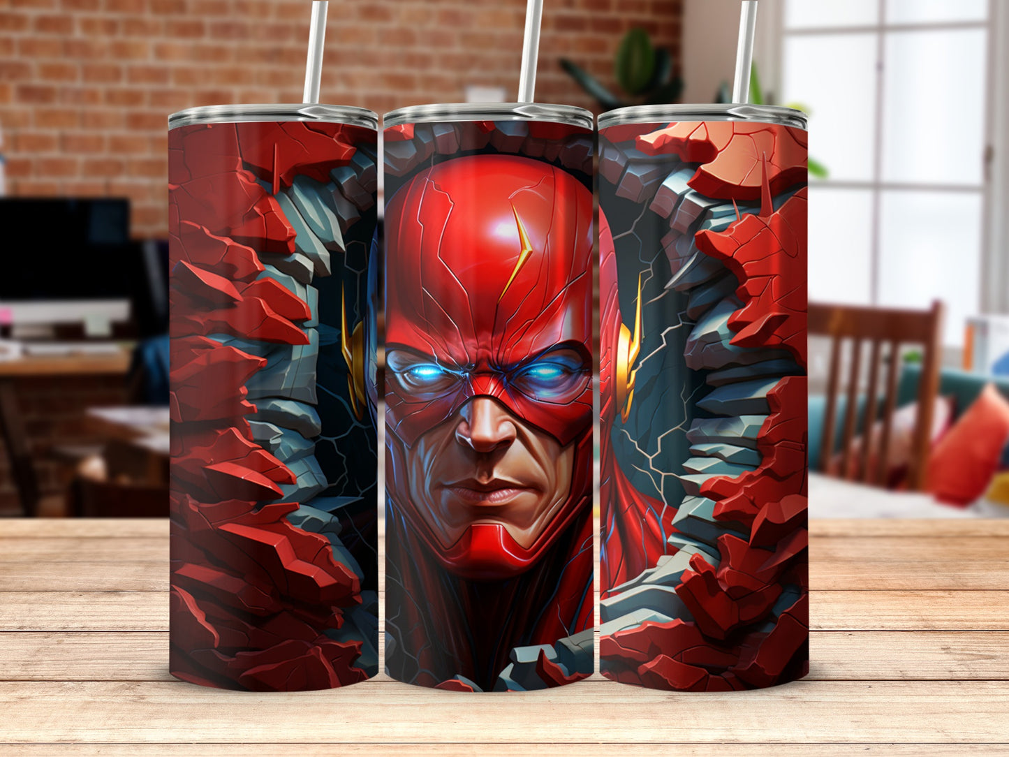 Flash Superhero Graphic Tall Drink Tumbler