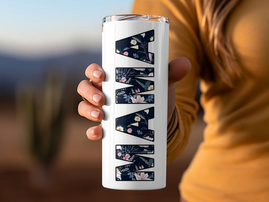 Floral MAMA Design White Insulated Tumbler Product