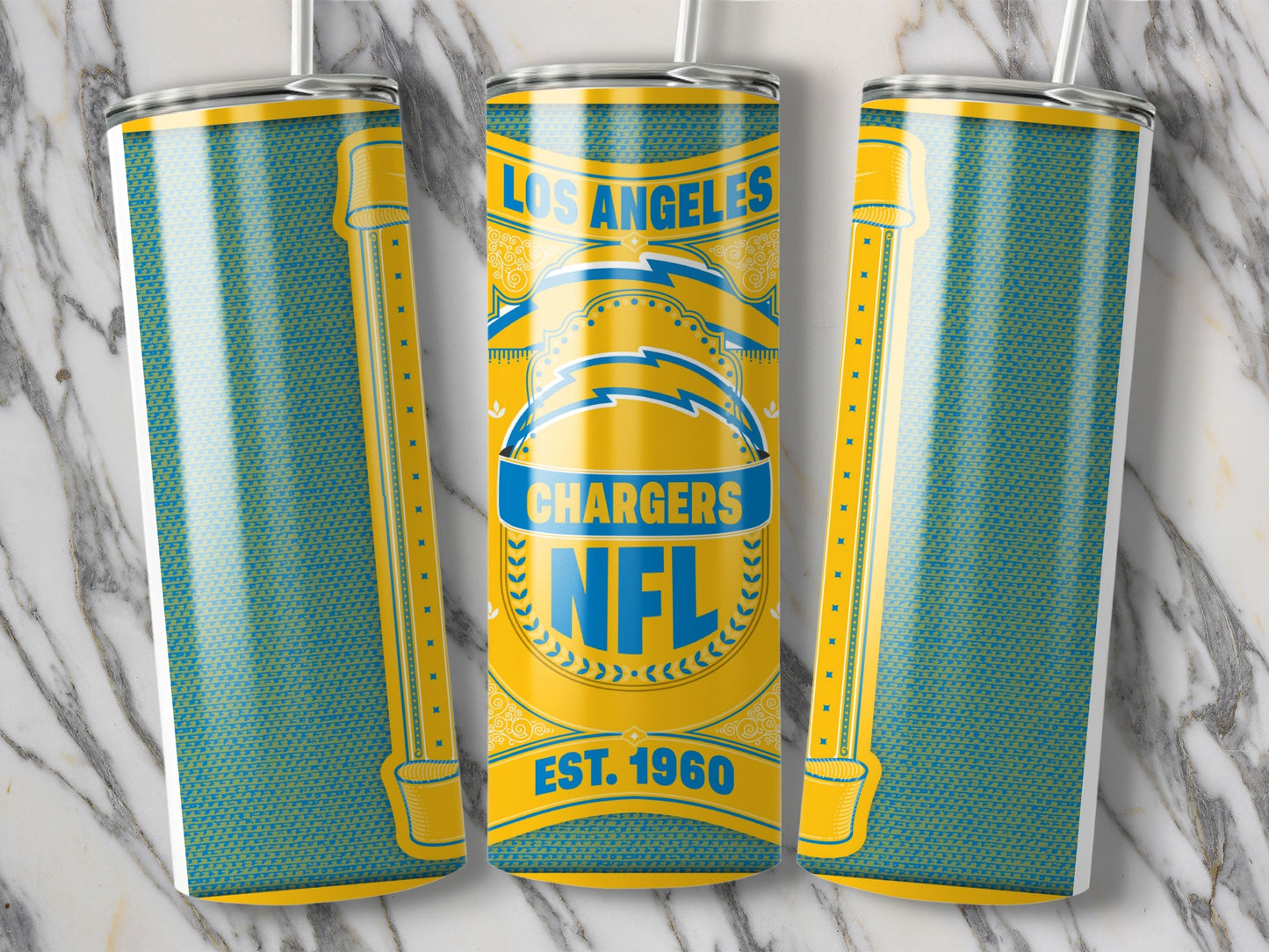 Los Angeles Chargers NFL Est 1960 Team Logo Tumbler