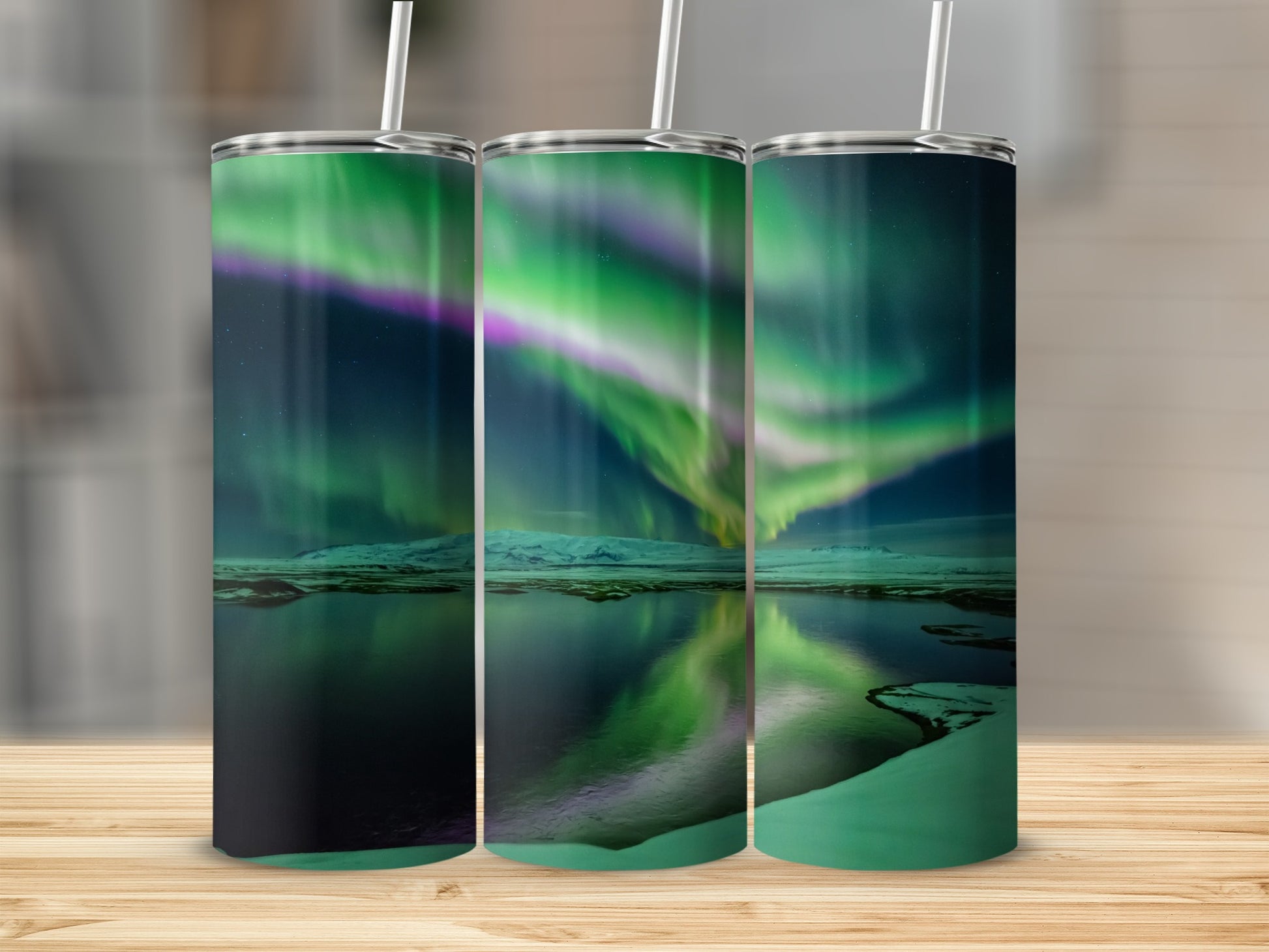 Northern Lights Scenic Drink Tumbler 20oz Travel Mug
