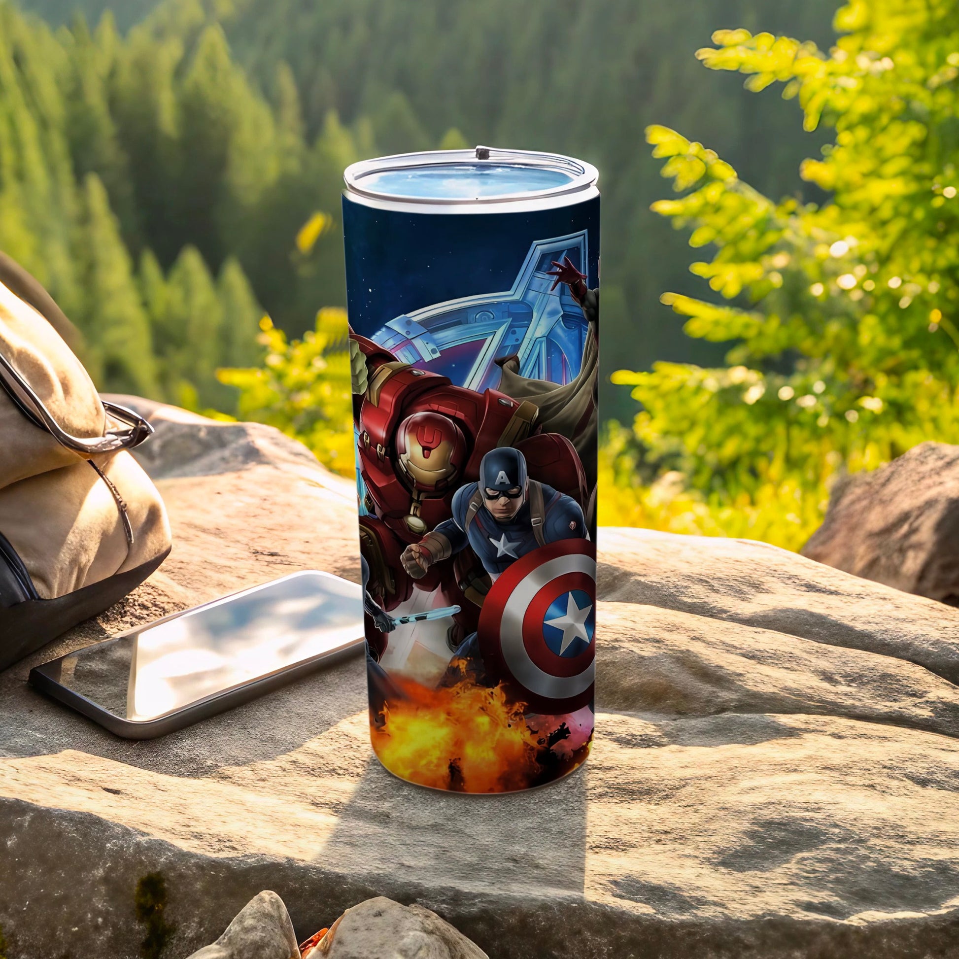 Superhero Team Battle Stainless Steel Tumbler