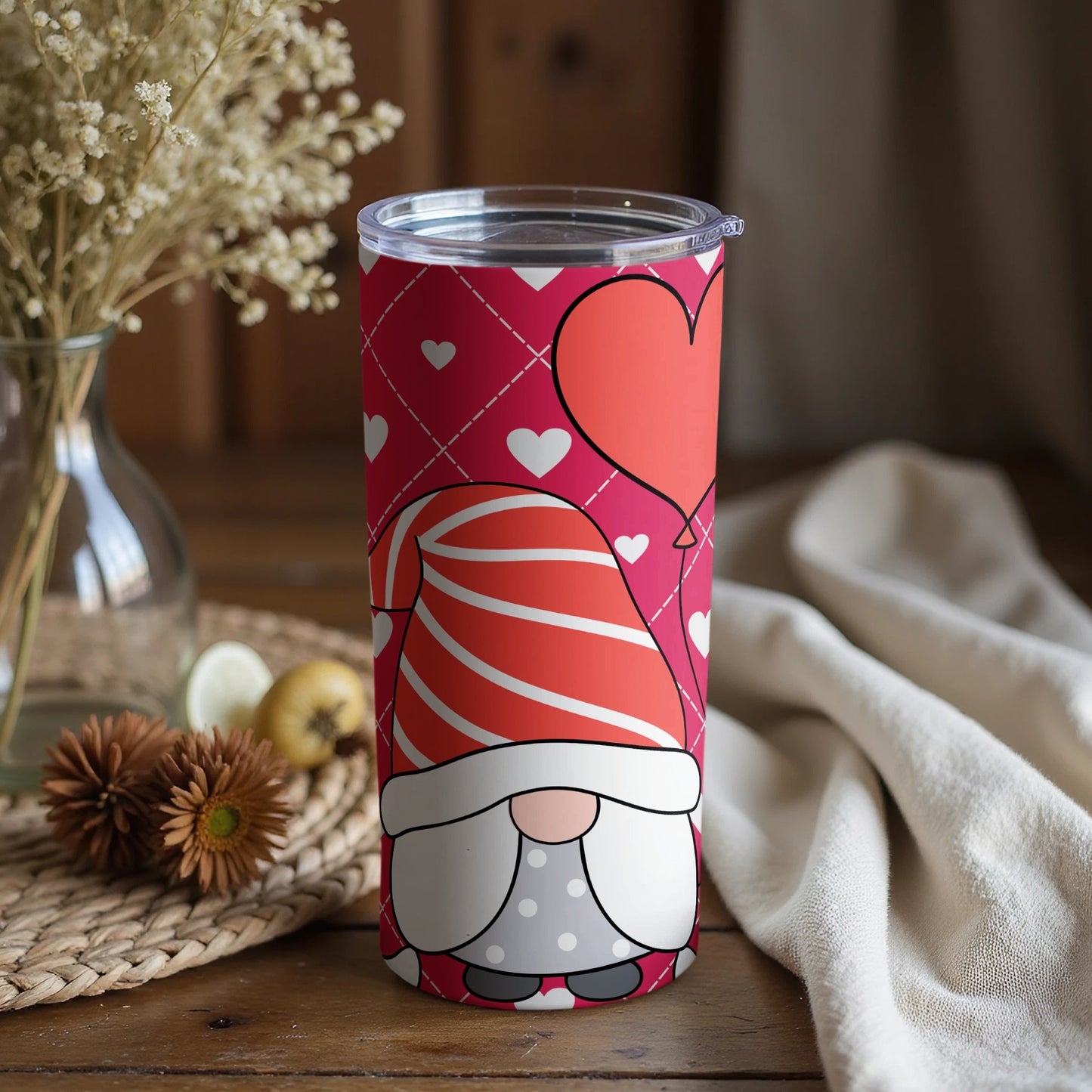 Gnome Heart Design Stainless Steel Insulated Tumbler
