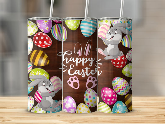 Happy Easter Bunny and Colorful Eggs Tumbler Product