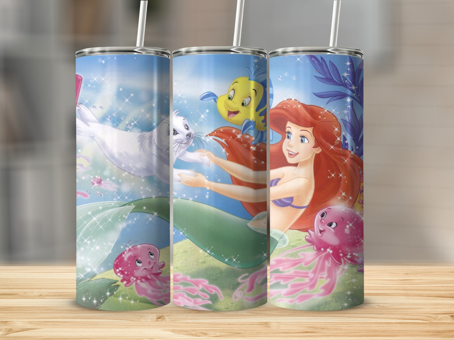 Mermaid and Sea Friends Underwater Scene Tumbler