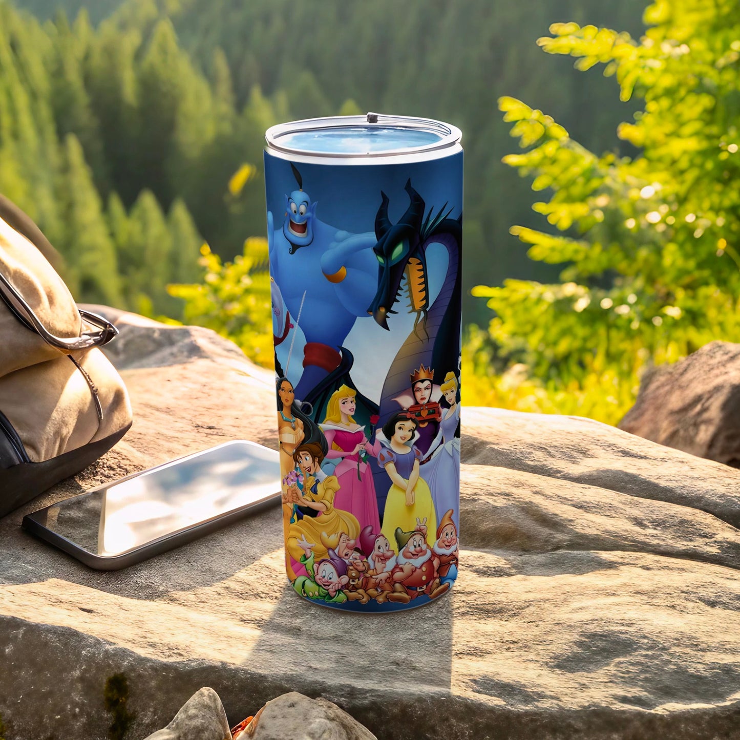 Colorful Disney Characters on Travel Tumbler Product
