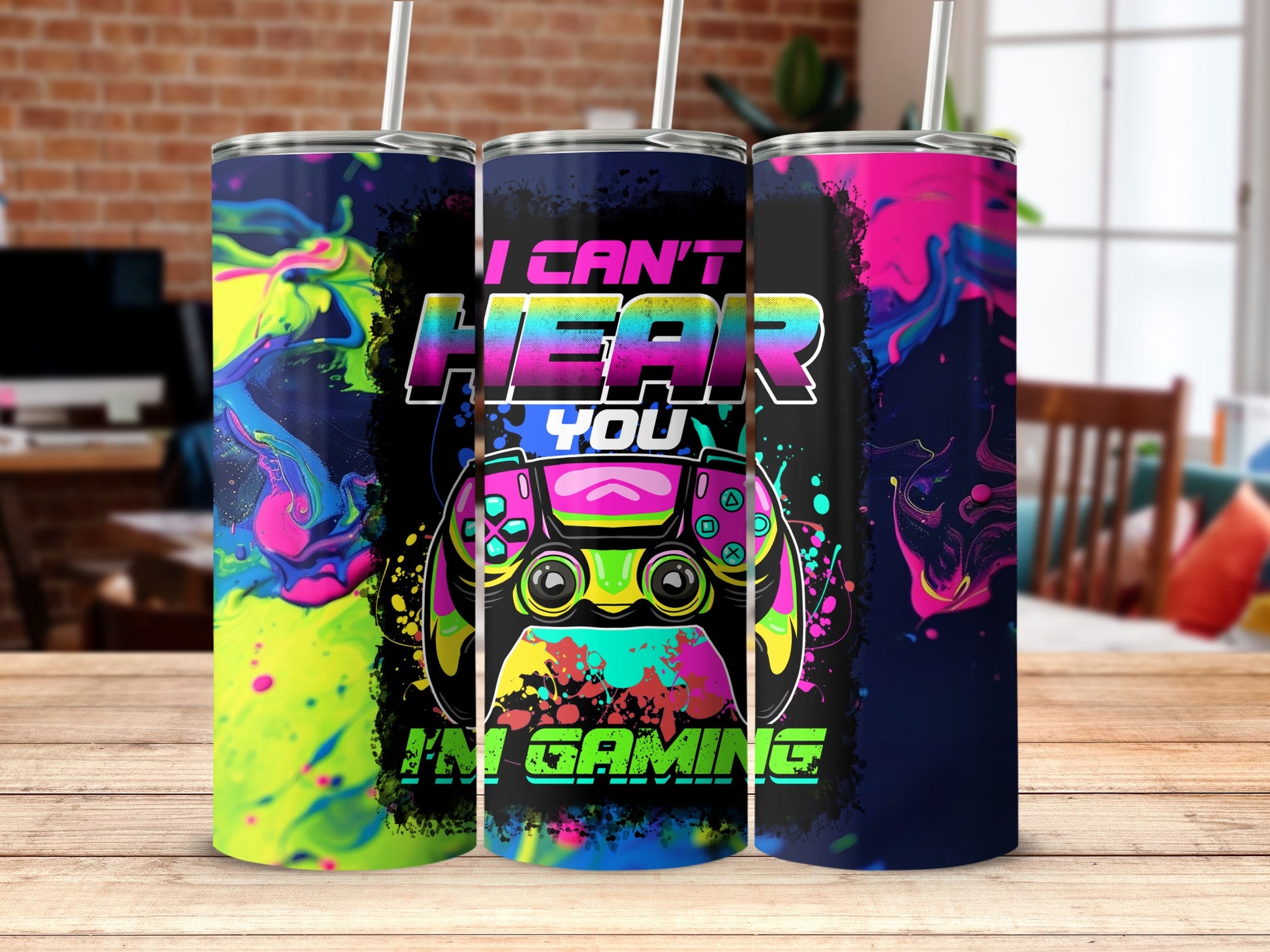 I Can't Hear You Gaming Tumbler Cup Trendy Design