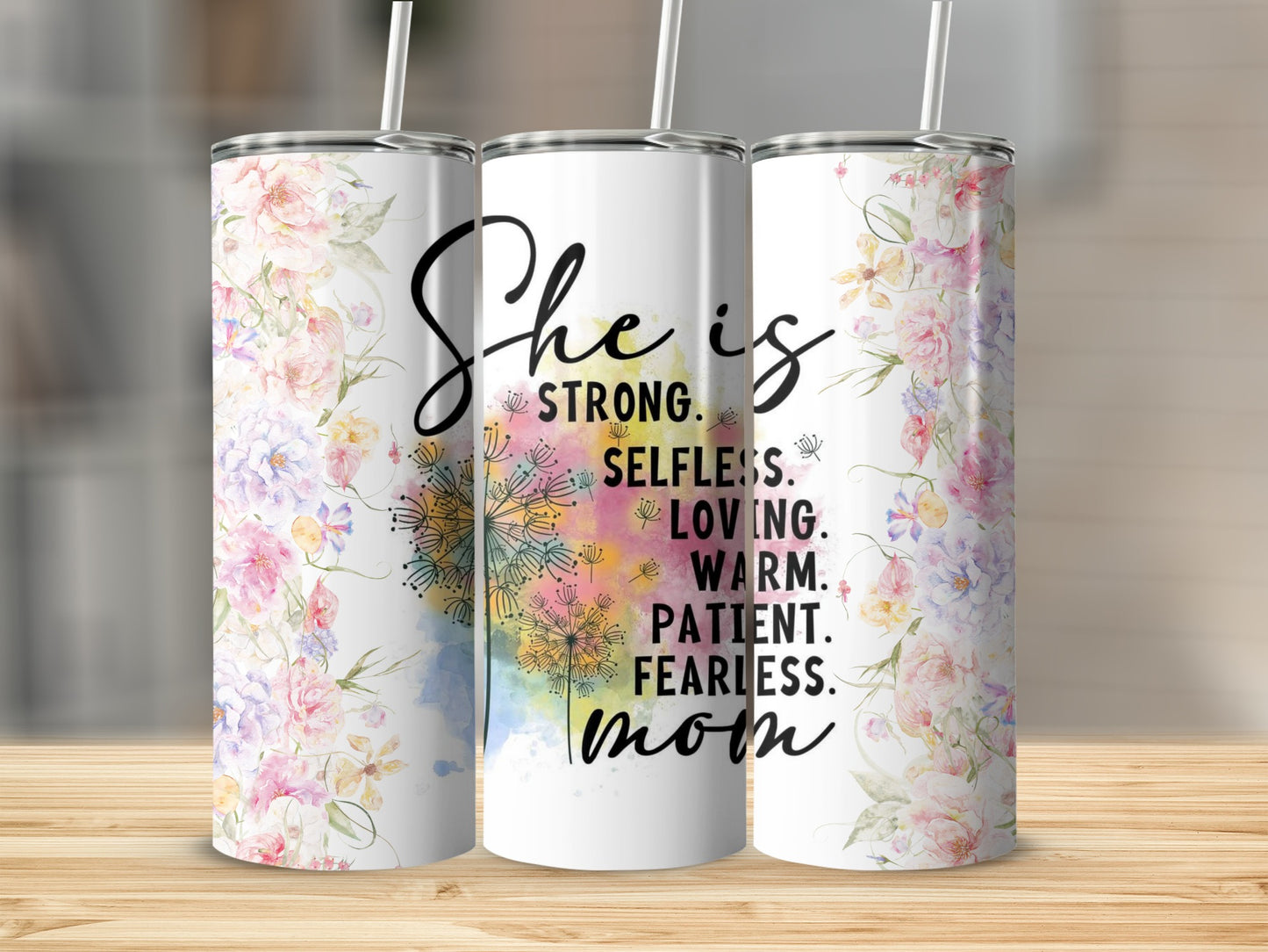 She is Strong Selfless Loving Warm Patient Fearless Tumbler