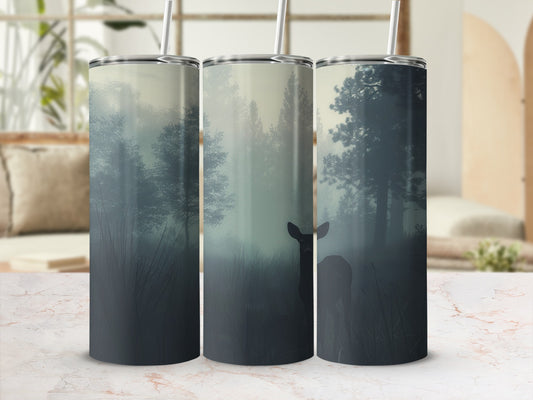Misty Forest Deer Silhouette Nature Art Tumbler product type
Tumbler, Skinny Tumbler, Misty Forest, Deer Silhouette, Wildlife Art, Nature Design, Woodland Scene, Foggy Woods, Outdoorsy, Scenic Drinkware, Wilderness Theme, Grey Forest, Blue Green Hues, Serene Art, Ethereal Design, Peaceful Scene, Mystical Forest, Custom Tumbler, Gift Idea, Beverage Holder