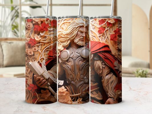Norse Mythology Warrior Art Insulated Tumbler Cup