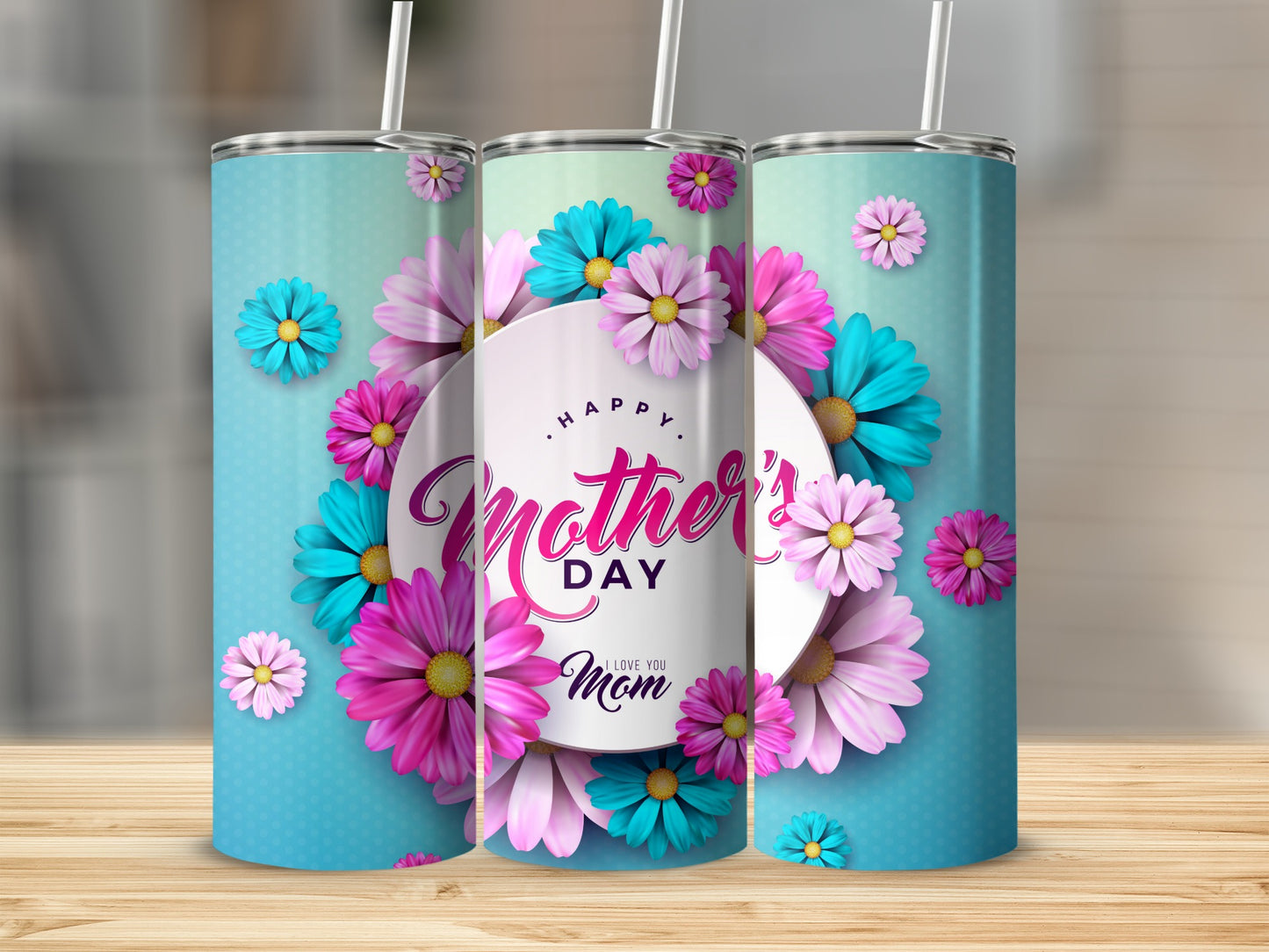 Floral Happy Mother's Day Design Tumbler for Mom