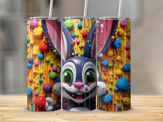 Colorful Bunny and Balloons Tumbler
