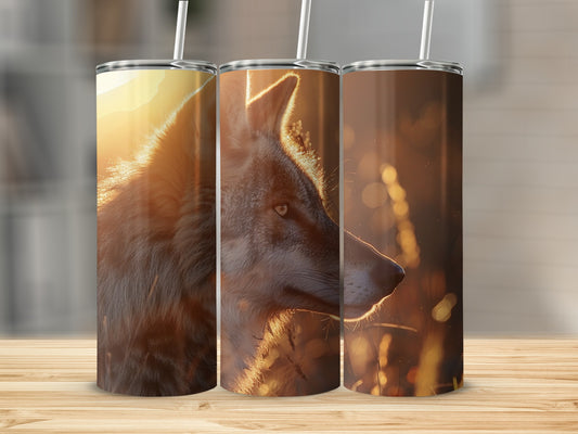 Wild Wolf Silhouette Golden Hour Light Sunset Tumbler product type
Wolf, Wildlife, Animal, Nature, Sunset, GoldenHour, Canine, Wilderness, Majestic, SpiritAnimal, Outdoors, Forest, Tumbler, Drinkware, Beverage, Cup, UniqueGift, AnimalLover, GoldenLight, WildWolf