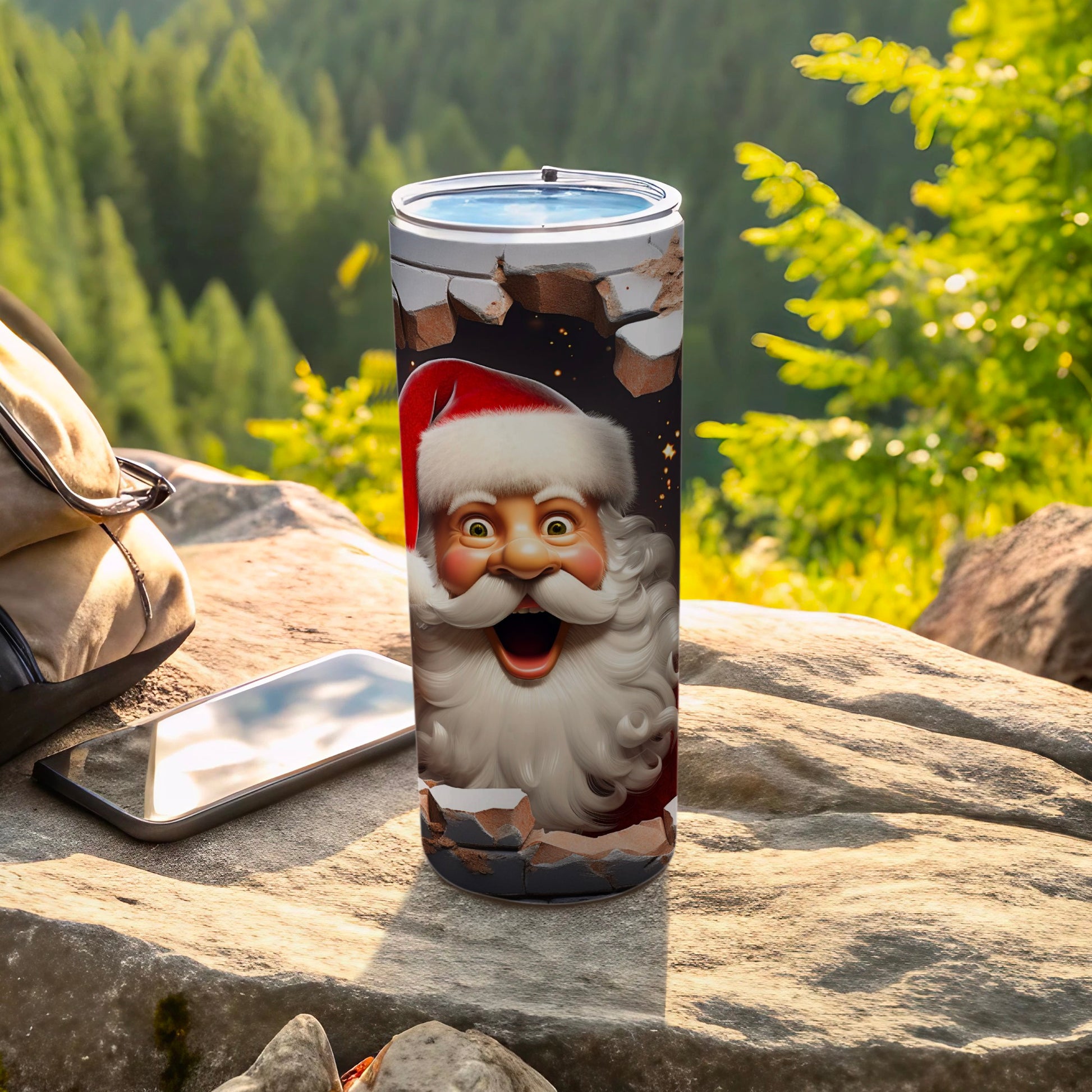 Festive Santa Design Insulated Tumbler for Outdoor Use
