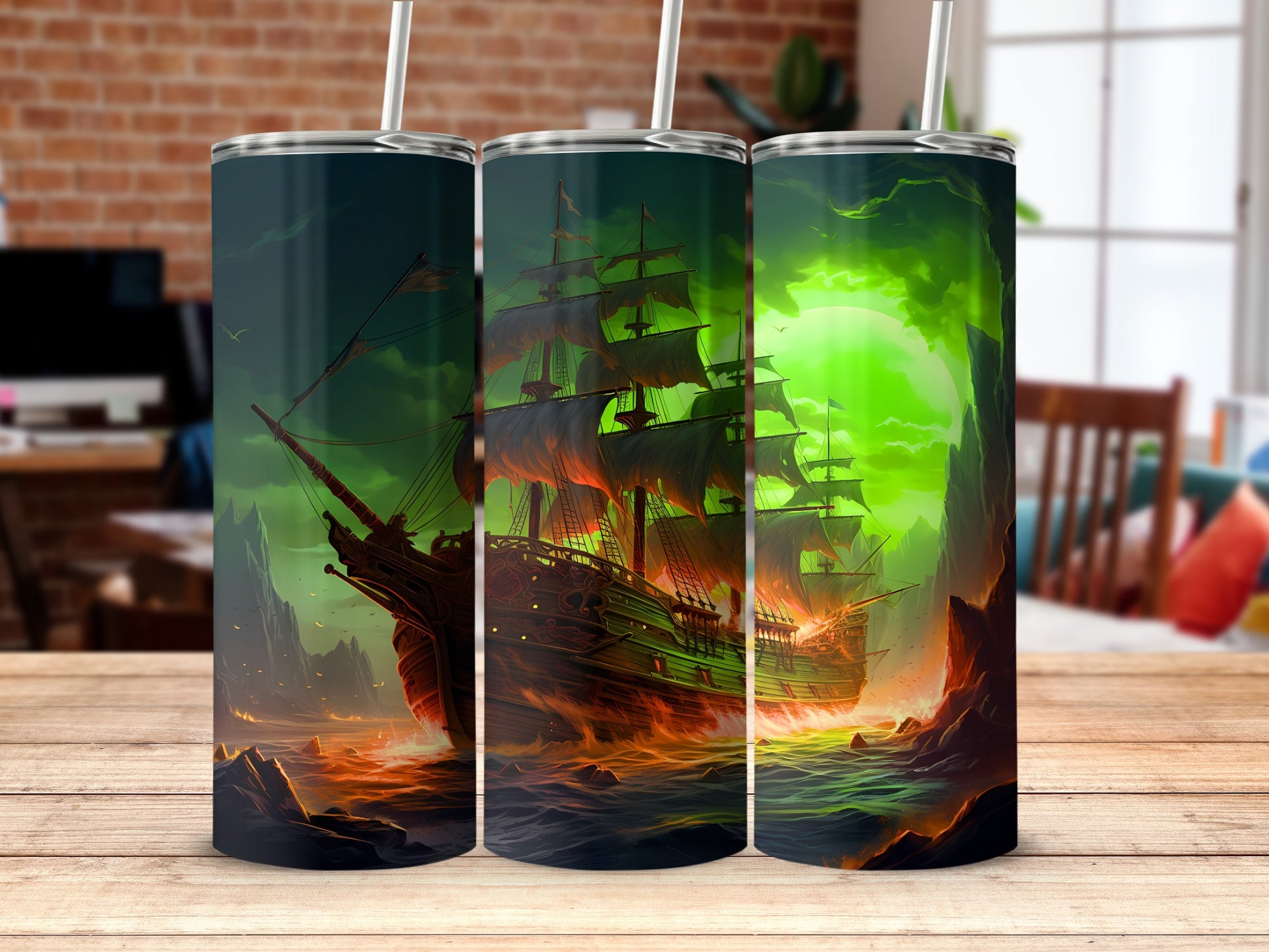 Mystical Ship Adventure Glowing Green Sea Tumbler product type
Tumbler Drinkware Pirate Ship Fantasy Ship Glowing Green Dark Ocean Mystical Sea Ominous Scene Ocean Art Adventure Ship Nautical Design Spooky Vessel Mythical Art Epic Seas Green Glow Water Waves Rocky Coastline Unique Tumbler Gift for Him Gift for Her