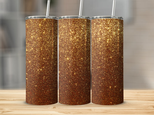 Glittery Sparkle Golden Drinkware Tumbler