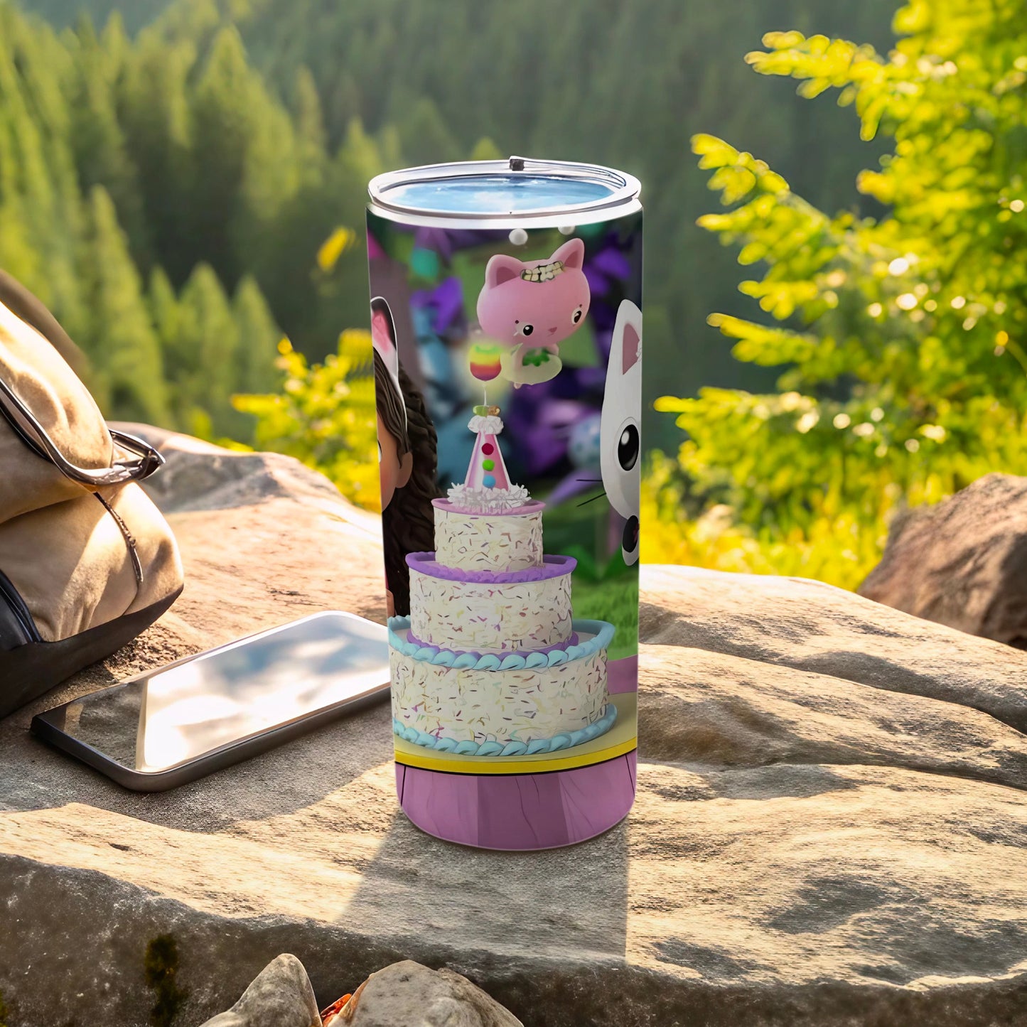 Cute Animal Birthday Cake Illustration Tumbler