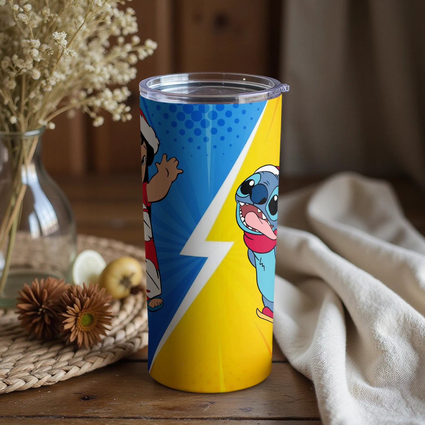 Colorful Animated Character Artwork Travel Mug