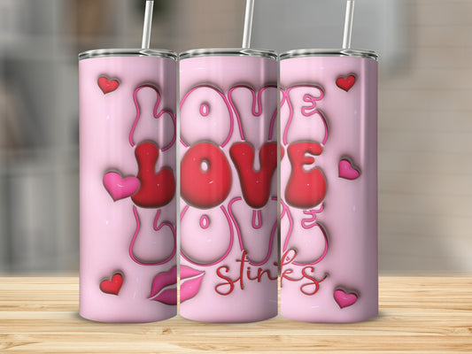 Love Stinks Pink Themed Tumbler Product