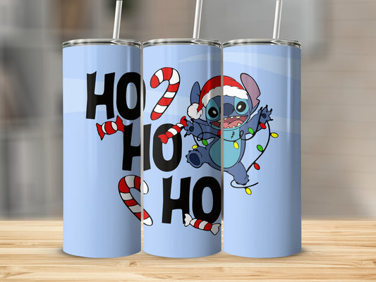 Festive Stitch Christmas Tumbler with Ho Ho Ho Design
