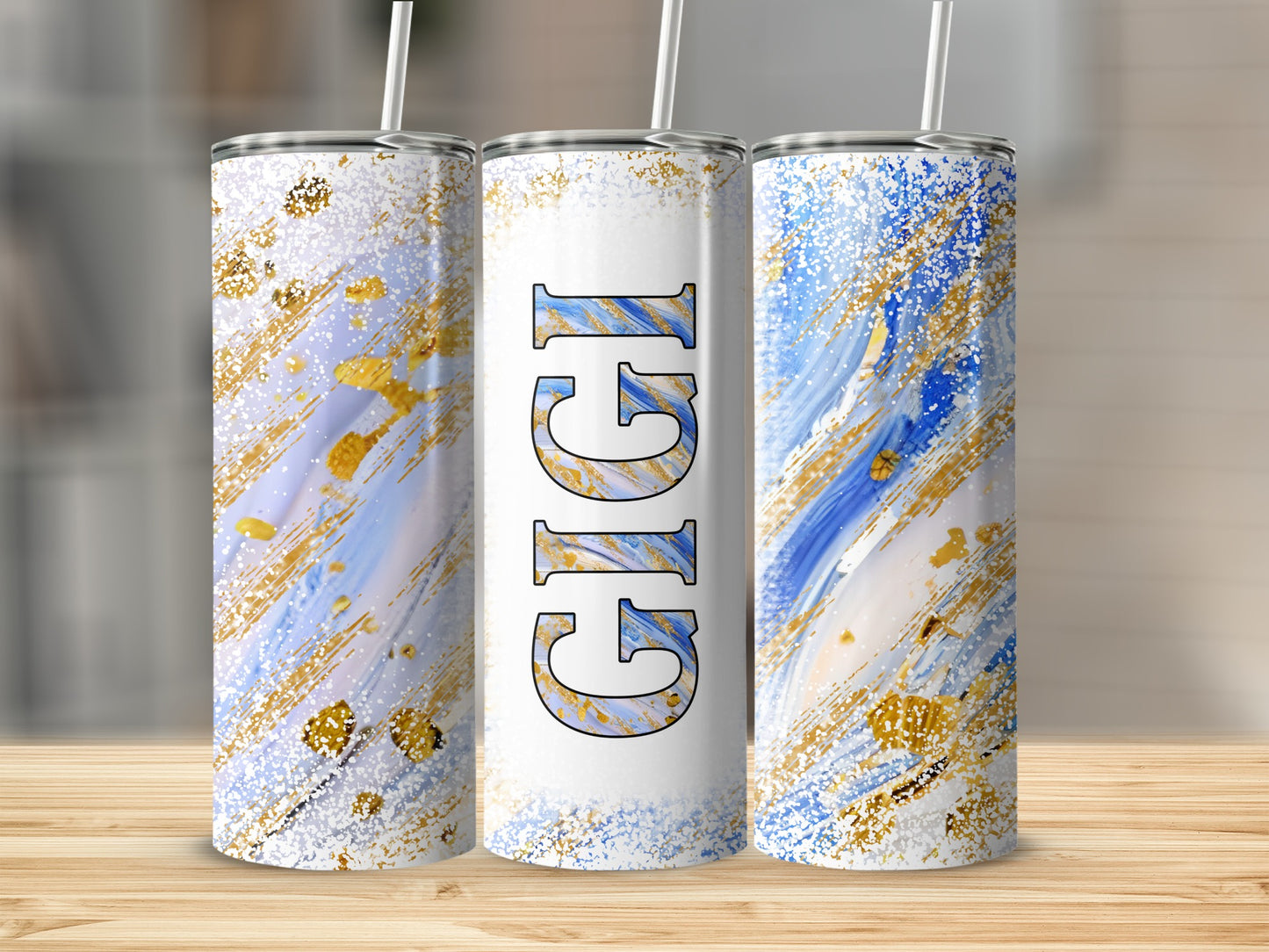 GIGI Blue Gold Abstract Speckle Tumbler product type