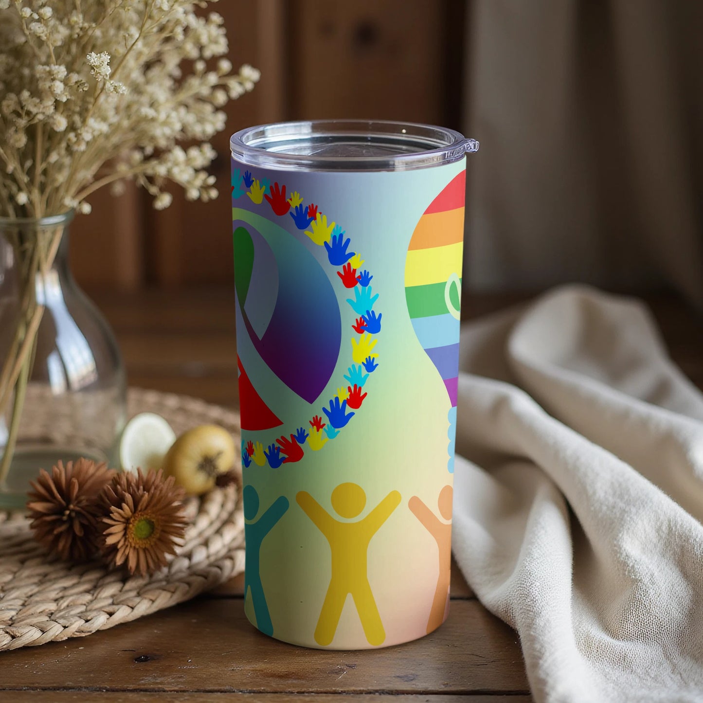 Peace and Unity Multicolored Tumbler 20oz