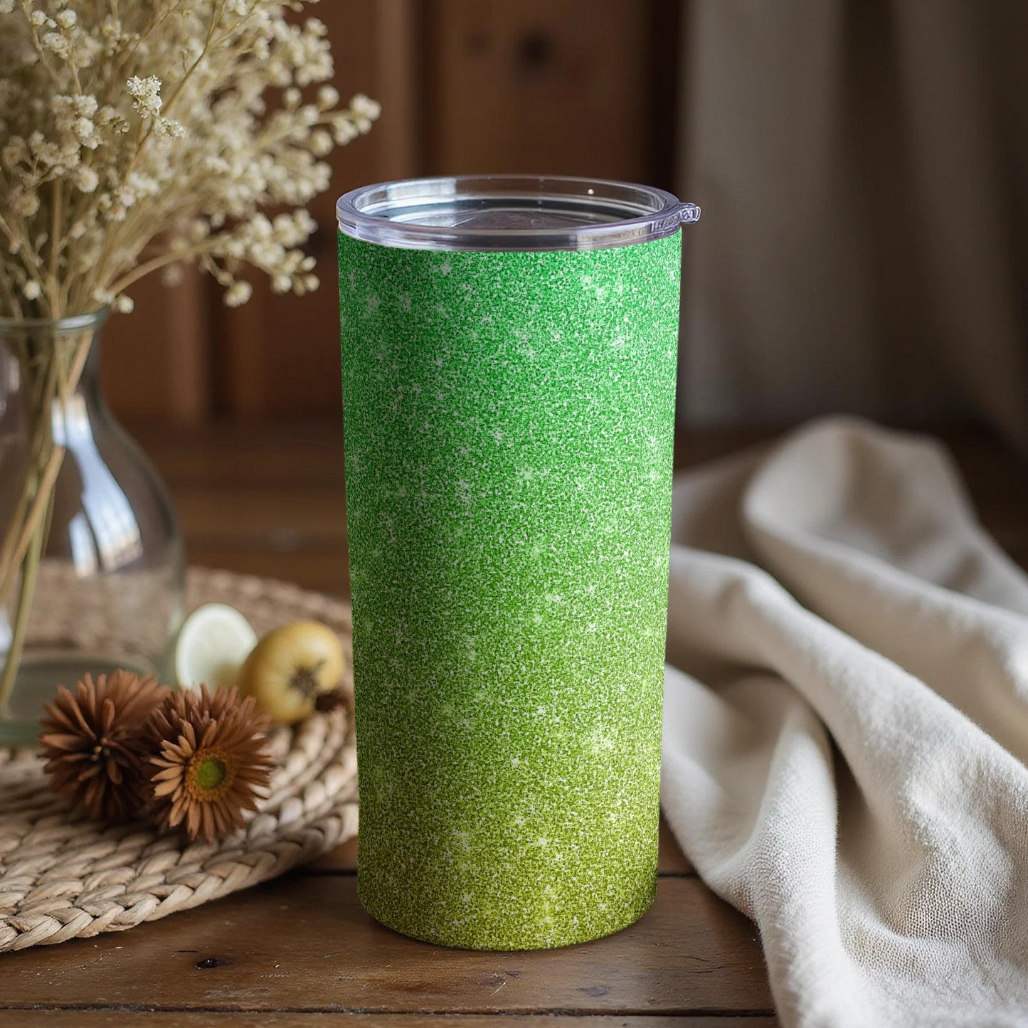 Green Gradient Glitter Design 20 oz Tumbler product