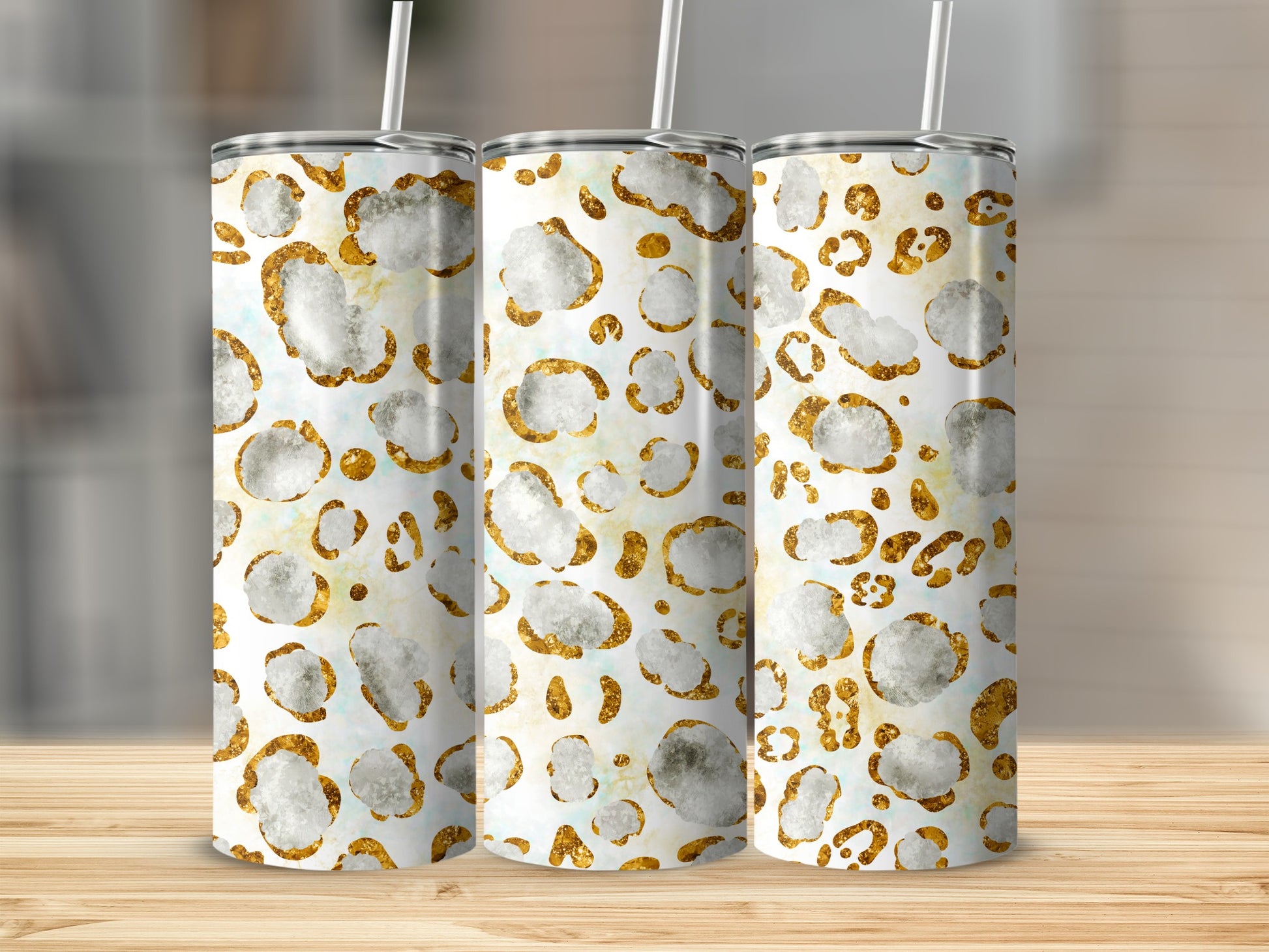 Stylish Leopard Print Design Insulated Tumbler Cup