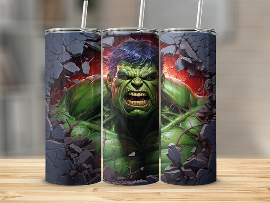 Incredible Hulk Smashing Through Wall Tumbler