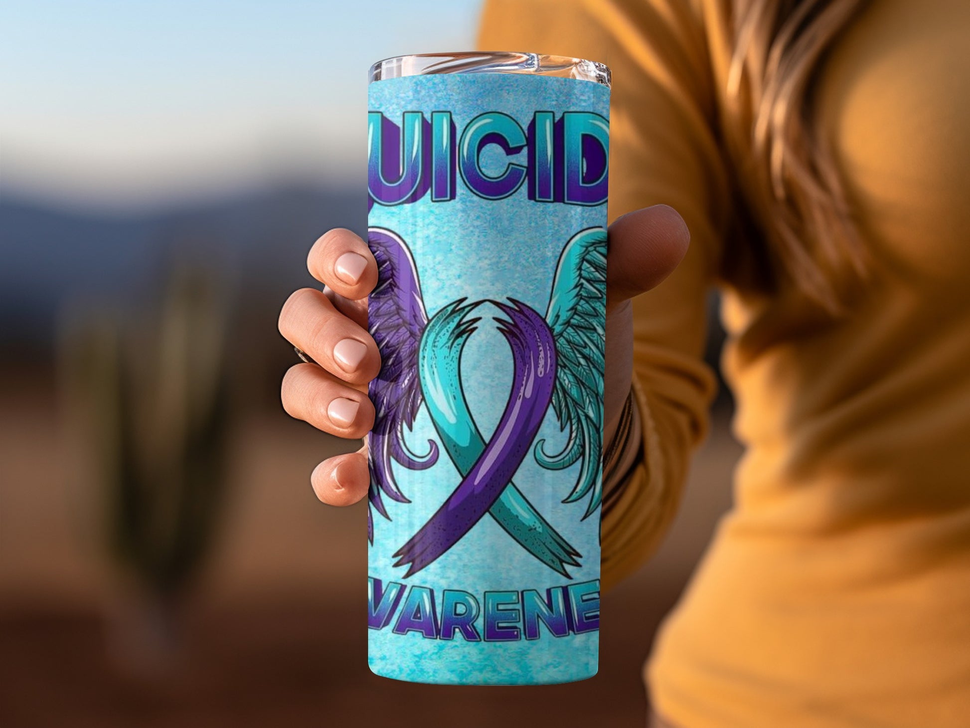 Suicide Awareness Wings Design Tumbler