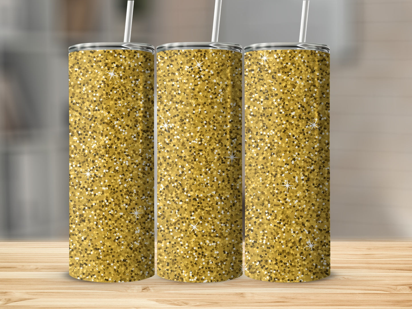 Glittering Gold Sparkle Tumbler for Stylish Hydration