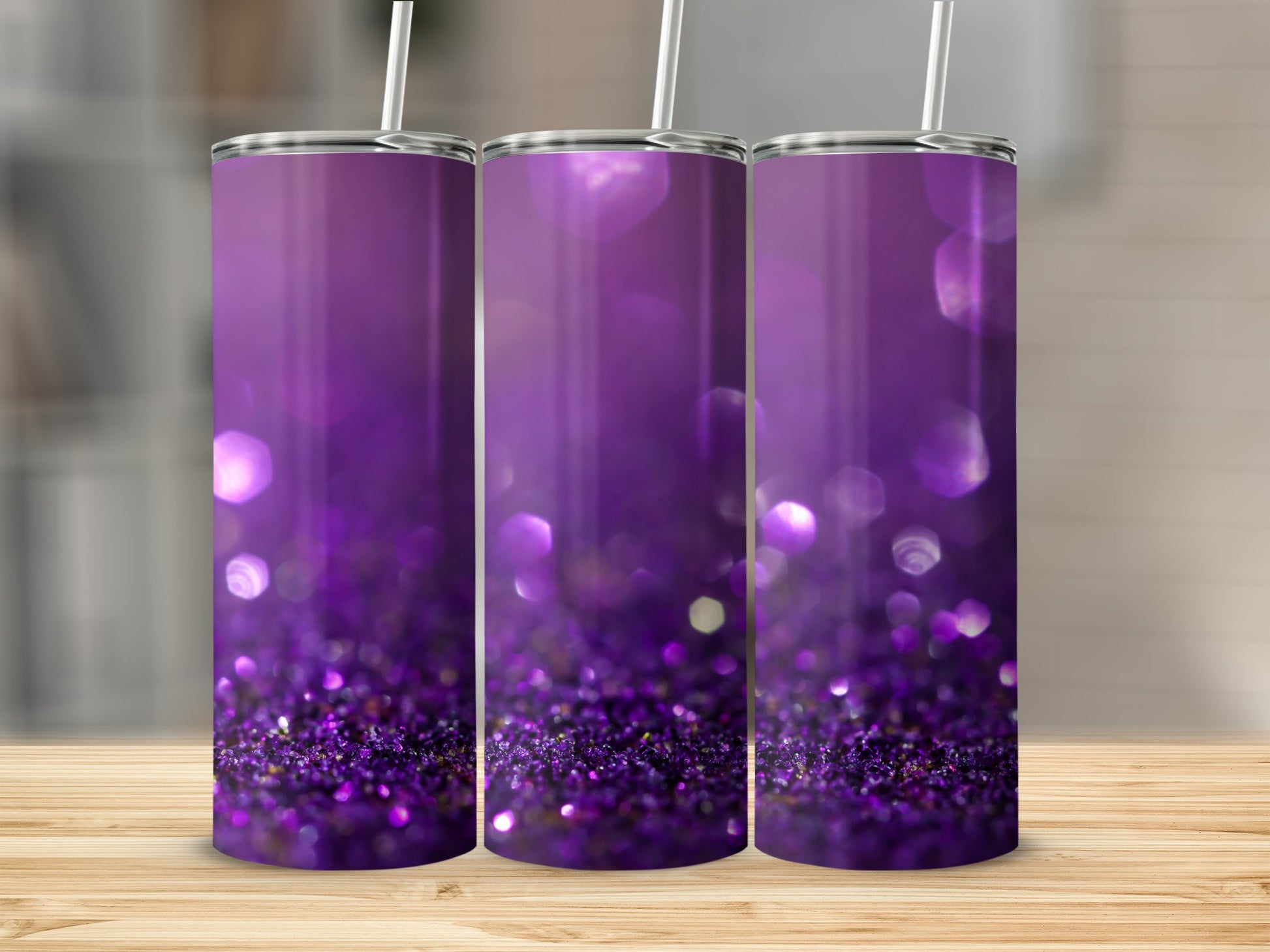 Sparkling Purple Glitter Tumbler for a Glamorous Look