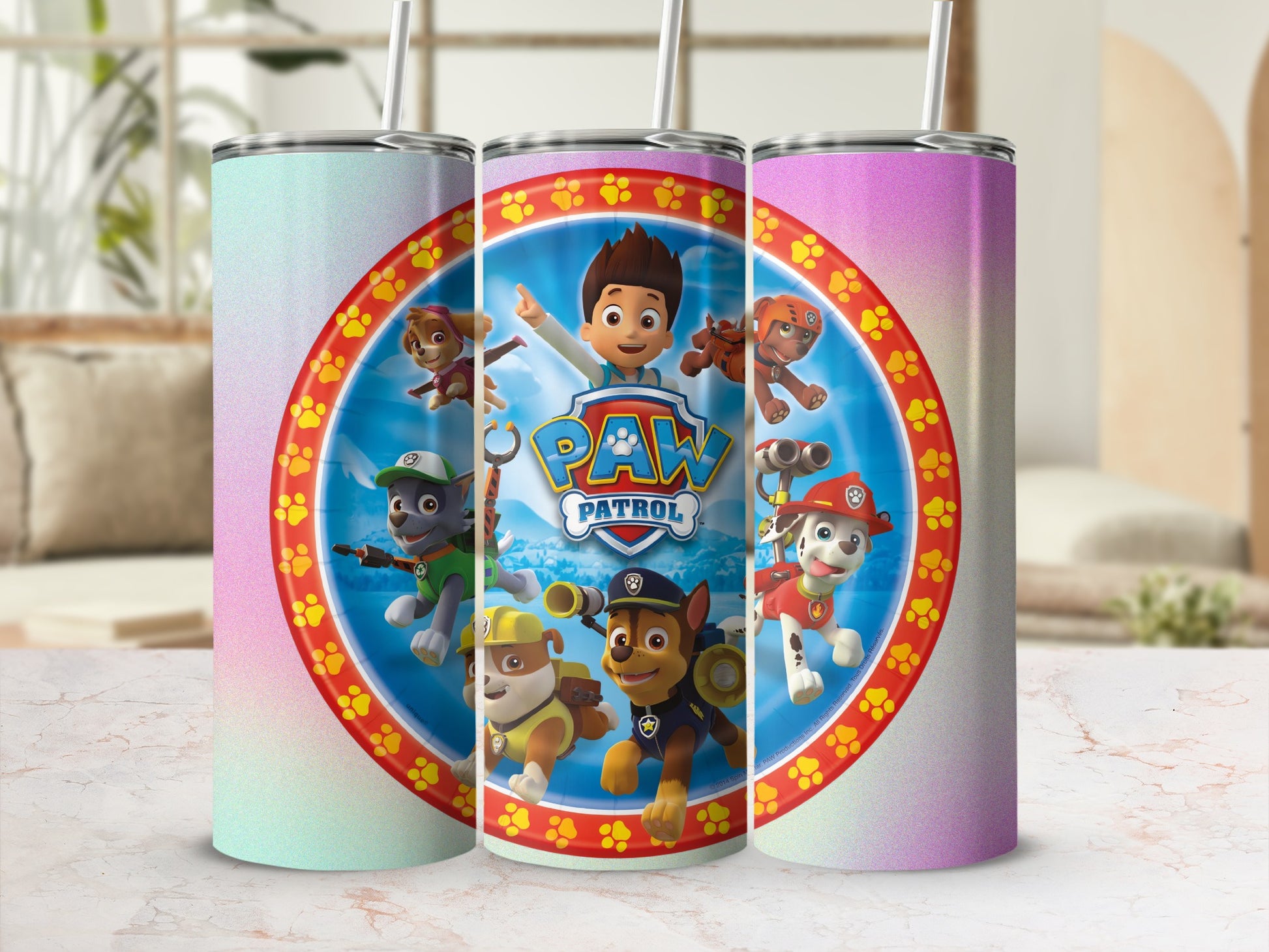 Colorful Paw Patrol Characters Tumbler Cup for Kids