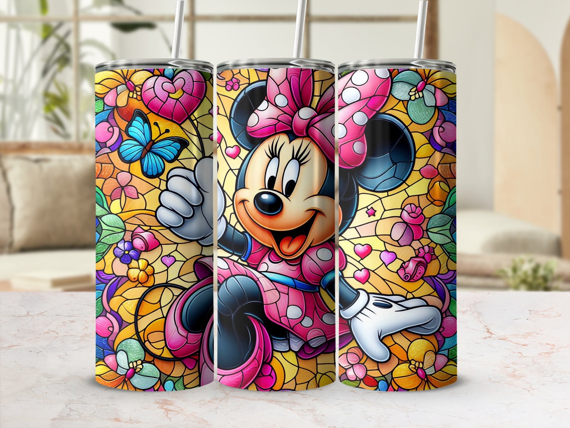Cute Colorful Cartoon Character Printed Tumbler