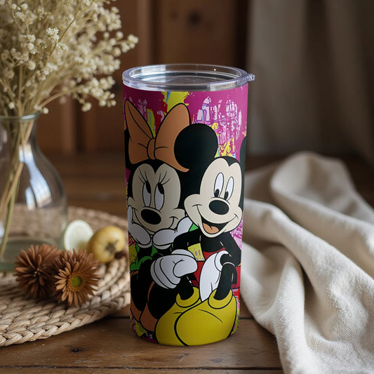 Colorful Mickey and Minnie Mouse Graphic Tumbler