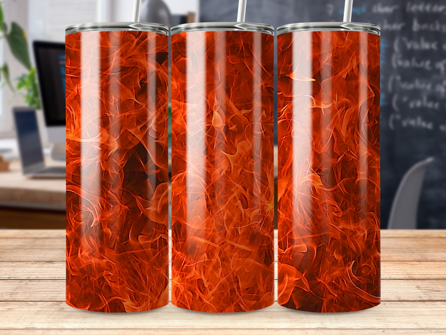 Fiery Passion Intense Flames Glowing Inferno Tumblers