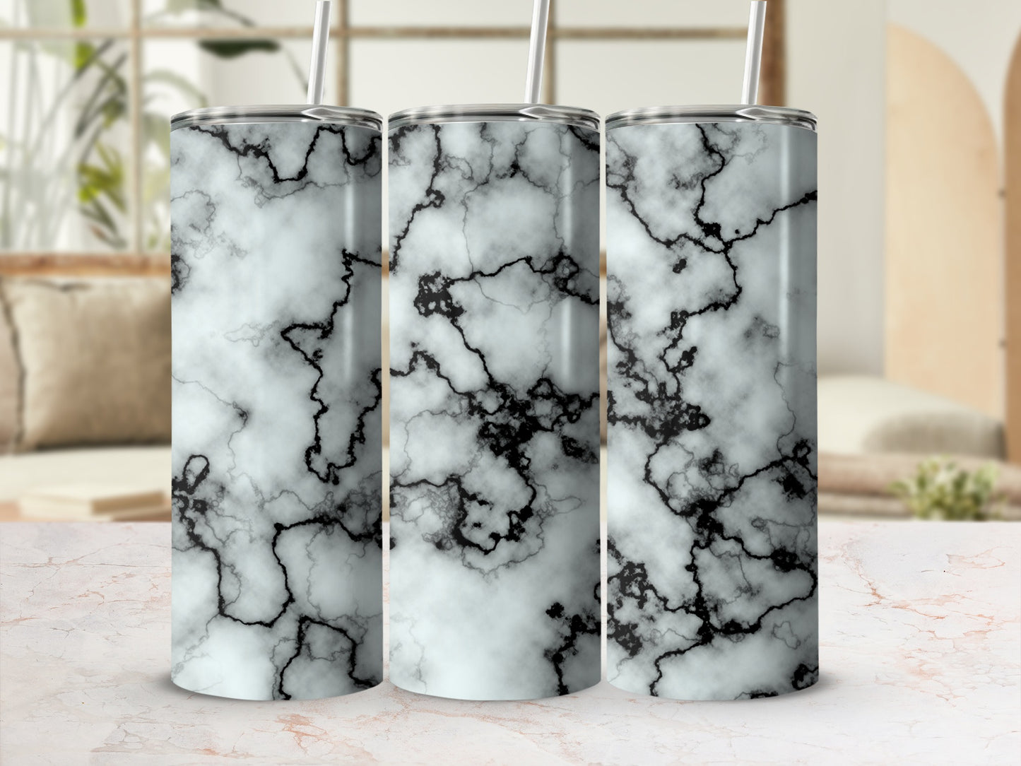 Black White Marble Pattern Tumbler Product Type