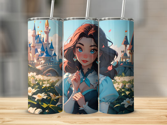 Enchanting Castle and Character Illustration Tumbler