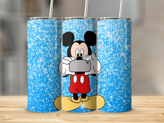 Cute Mickey Mouse Taking Photo Design Tumbler