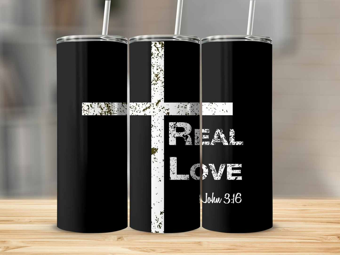 John 3:16 Real Love Cross Tumbler Product