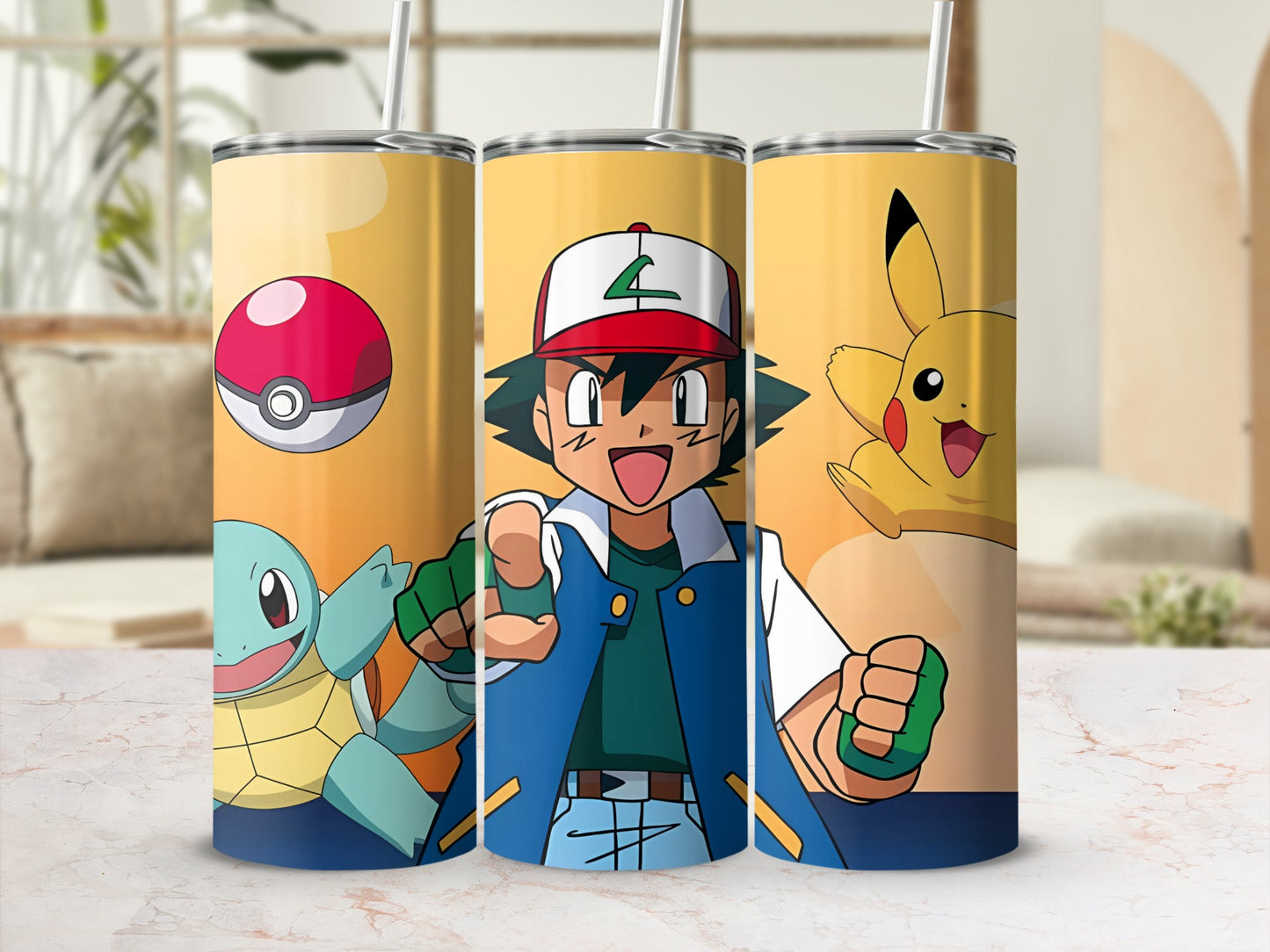 Fun Anime Character Travel Mug with Straw Accessory