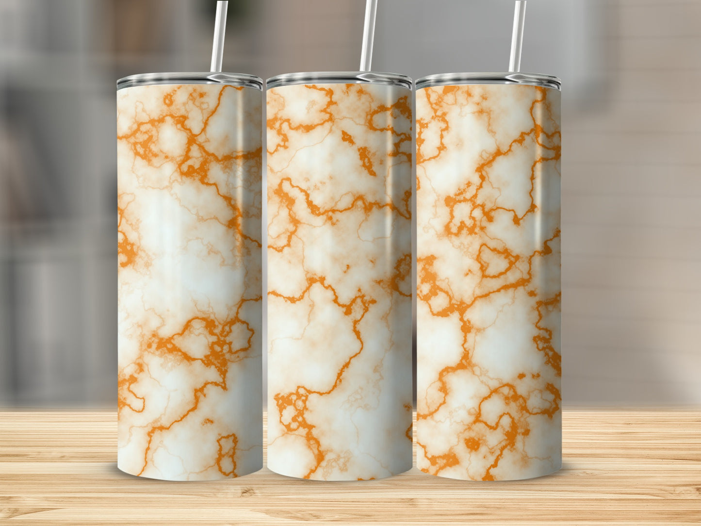 Contemporary Orange Marble Pattern Tumbler product type
