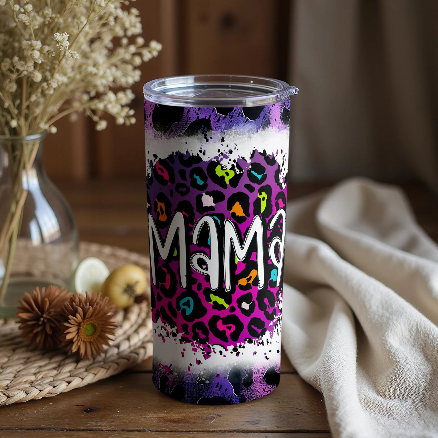 Colorful Mama Leopard Print Tumbler for Mothers