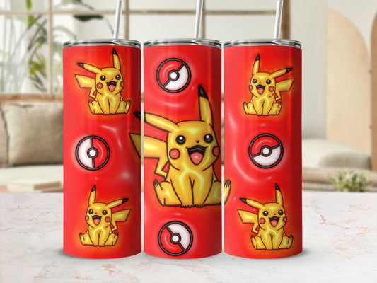 Pikachu and Pokeball Design Tumbler Beverage Container