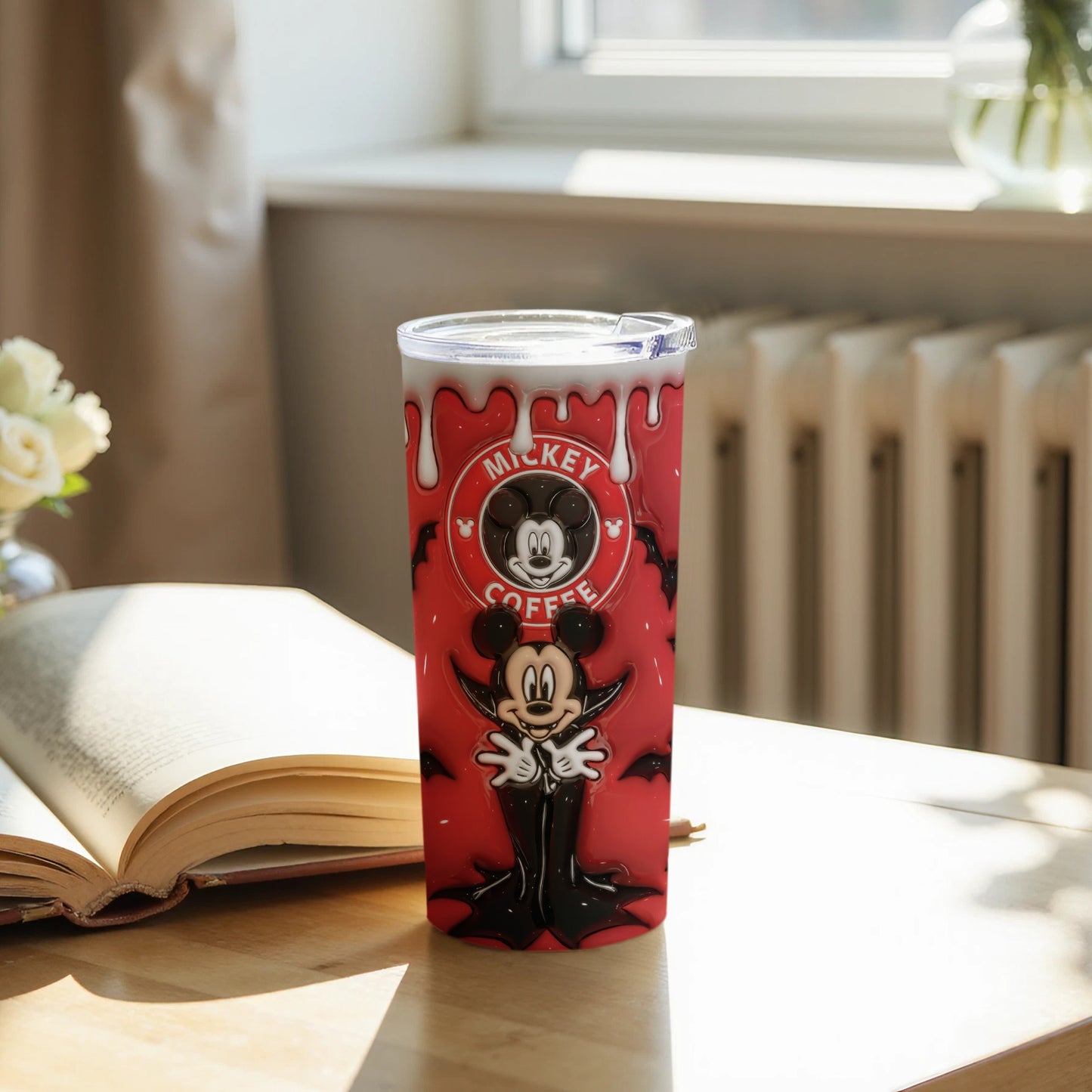 Mickey Coffee Dripping Design Tumbler with Lid