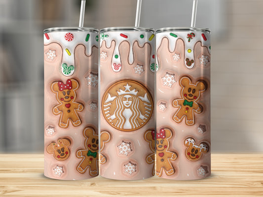 Festive Gingerbread and Starbucks Themed Tumbler Cup