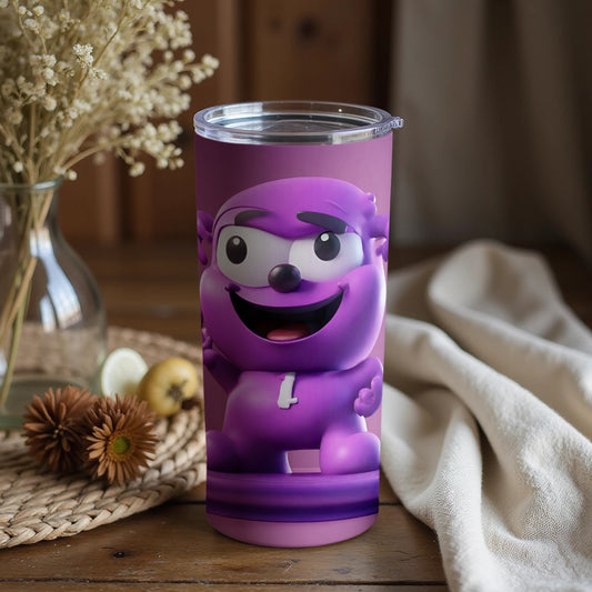 Purple Cartoon Character Tall Tumbler for Kids